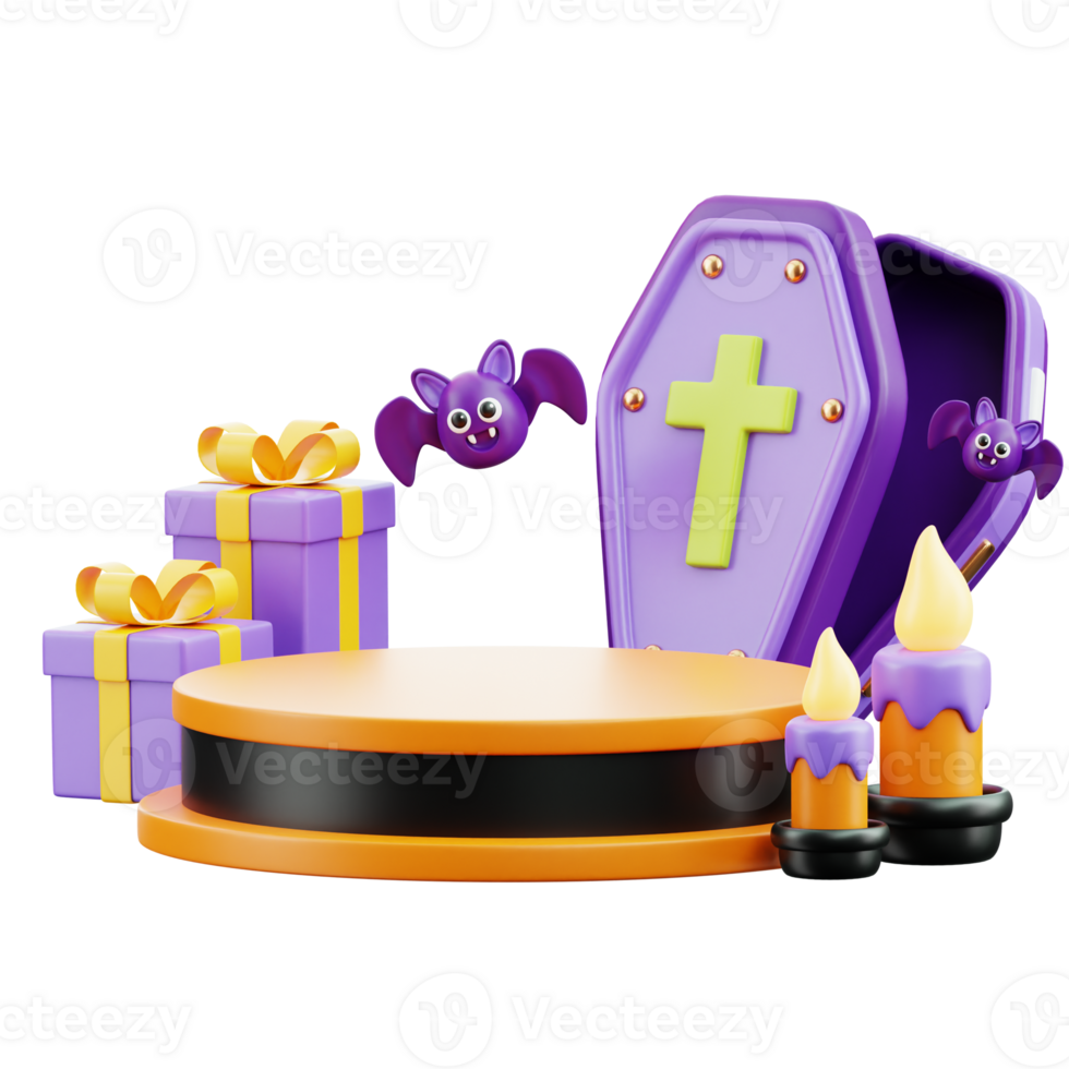 Haloween Podium 3 3D Halloween Icon for uiux, web, app, infographic, etc png