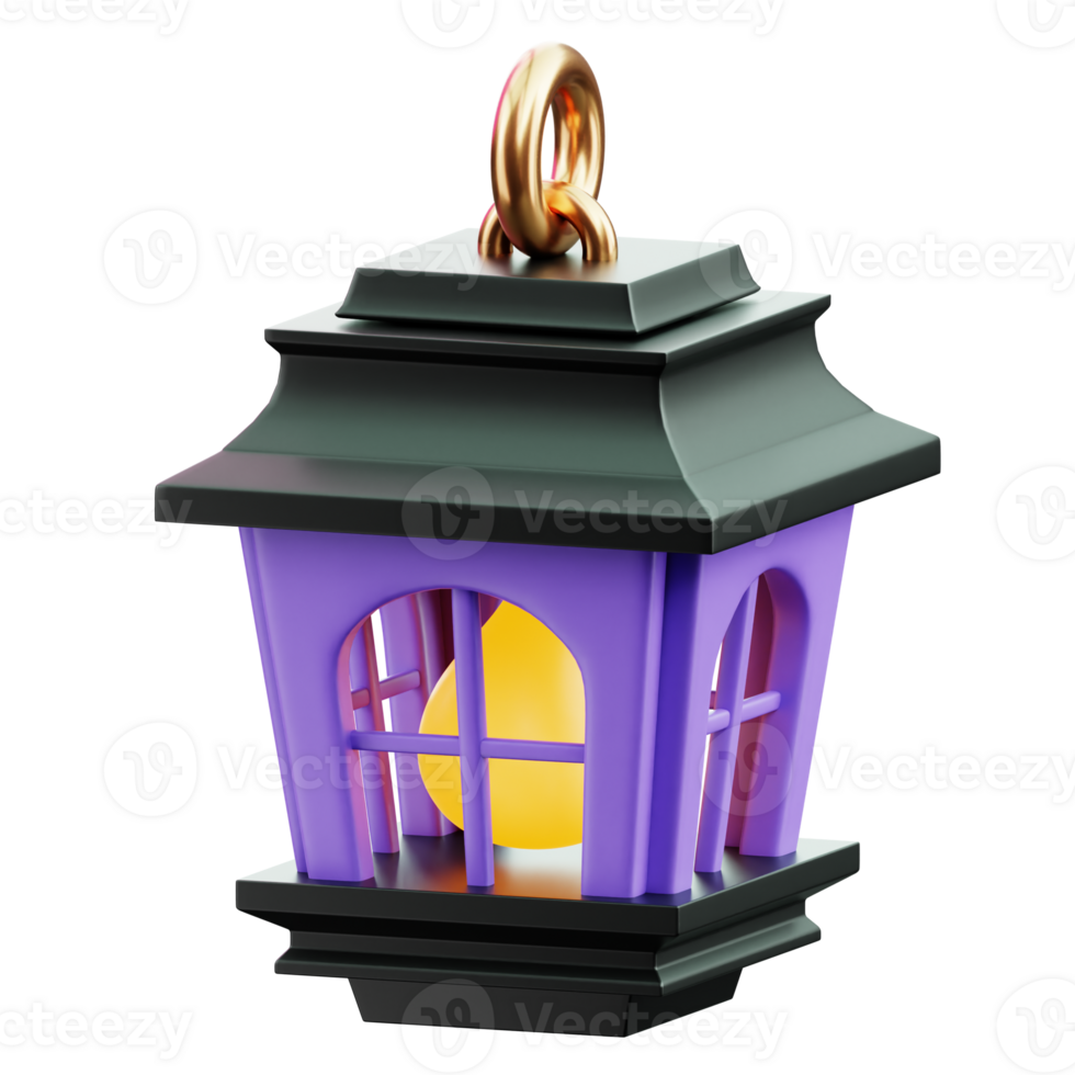 Creepy mysterious lantern 3D Halloween Icon for uiux, web, app, infographic, etc png