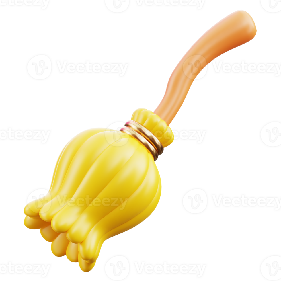 Broom 3D Halloween Icon for uiux, web, app, infographic, etc png