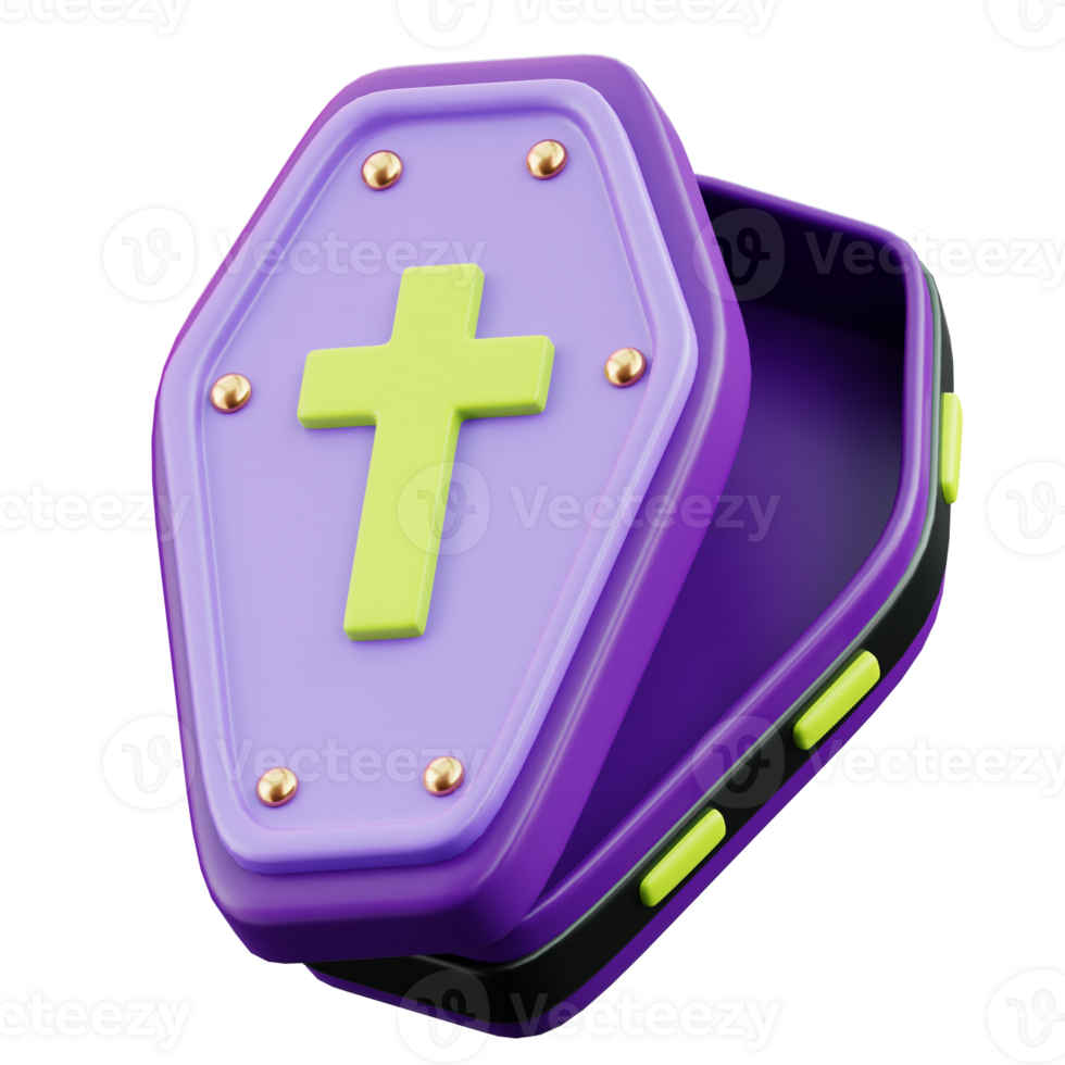 Coffin 3D Halloween Icon for uiux, web, app, infographic, etc png
