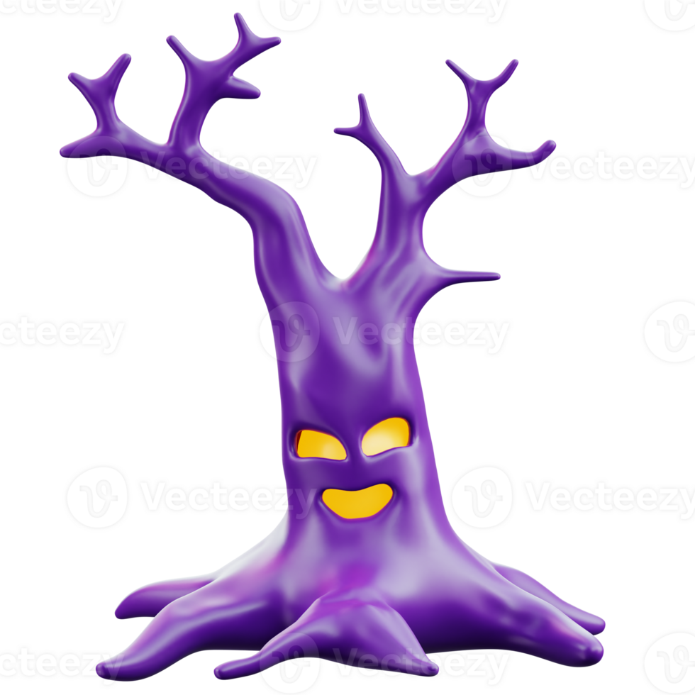 Haunted tree 3D Halloween Icon for uiux, web, app, infographic, etc png
