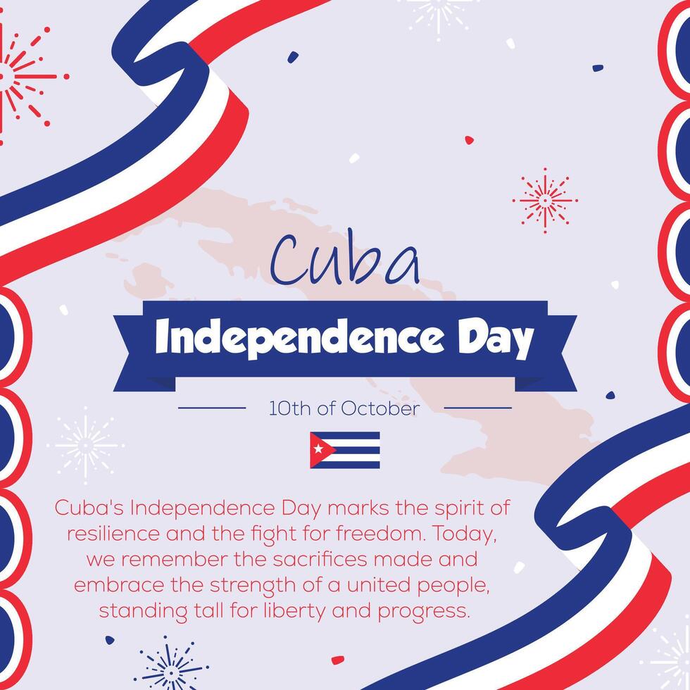Cuban independence day illustration vector