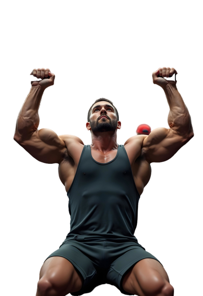 Muscular bodybuilder handsome men doing workout in GYM png