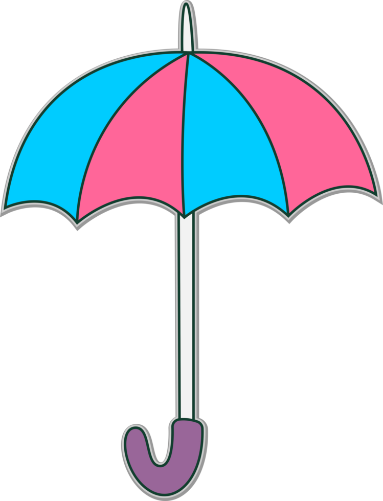 an umbrella with a blue and pink handle png