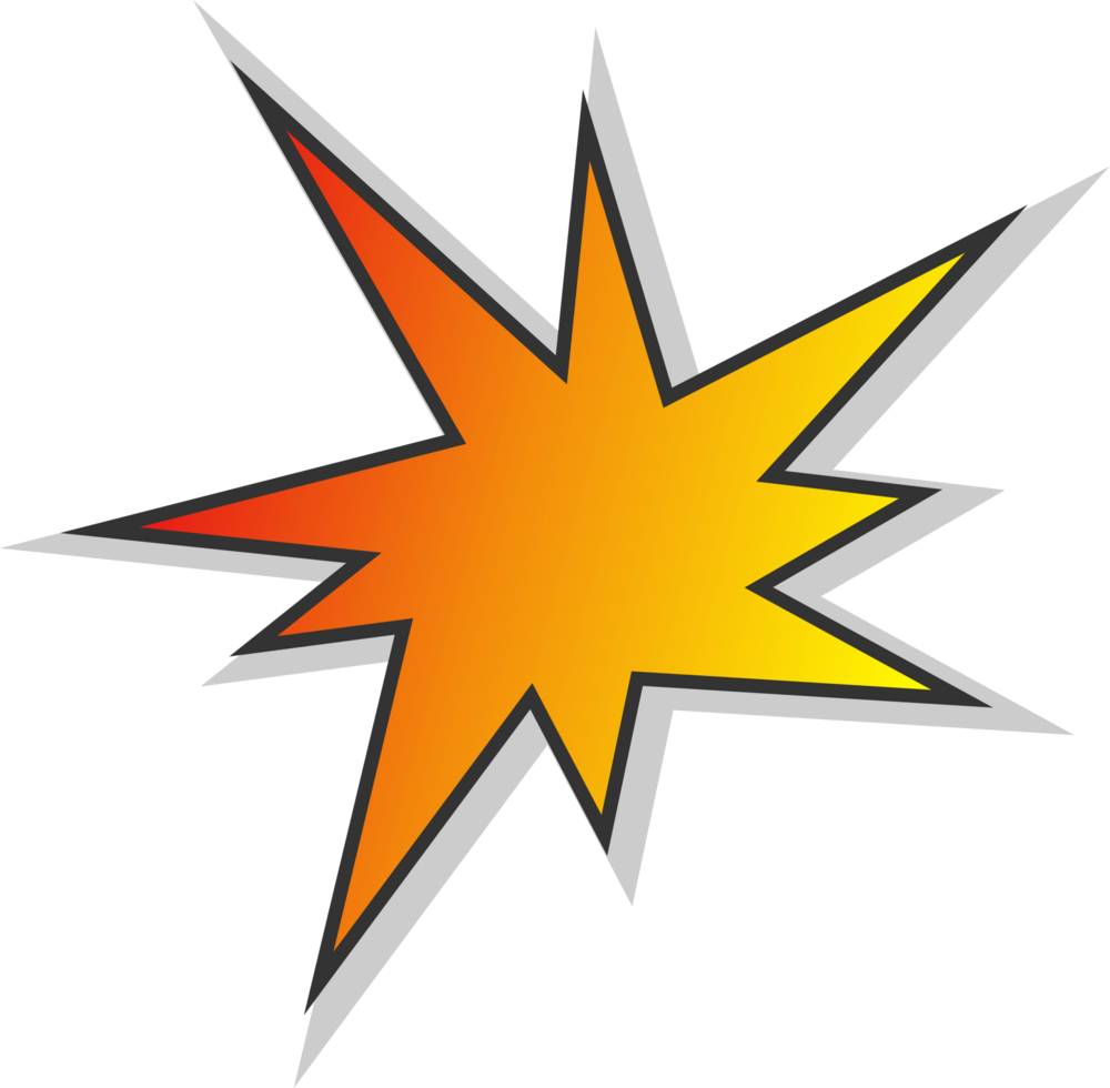 Starburst pop art sticker png