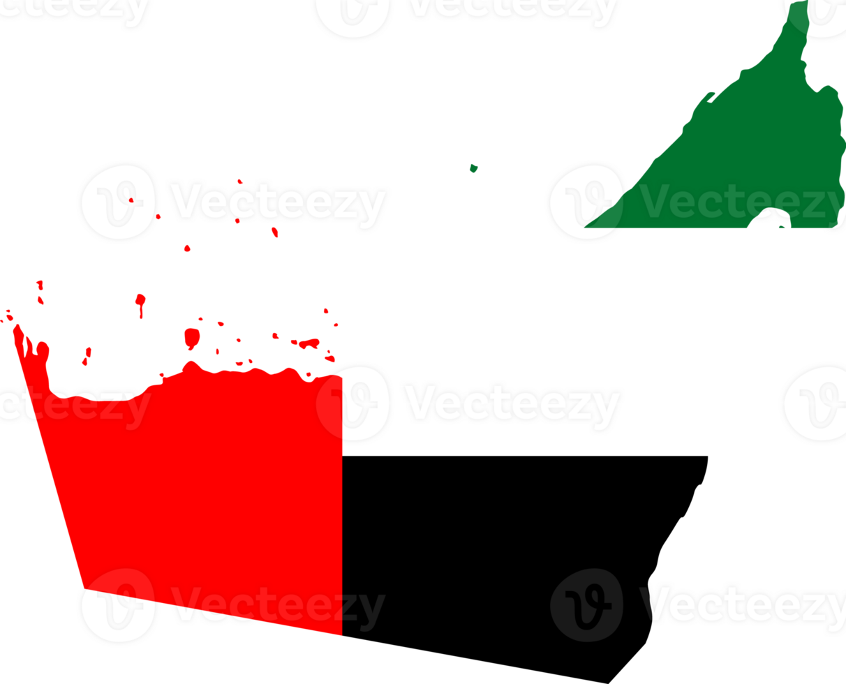 United Arab Emirates flag pattern on country map png