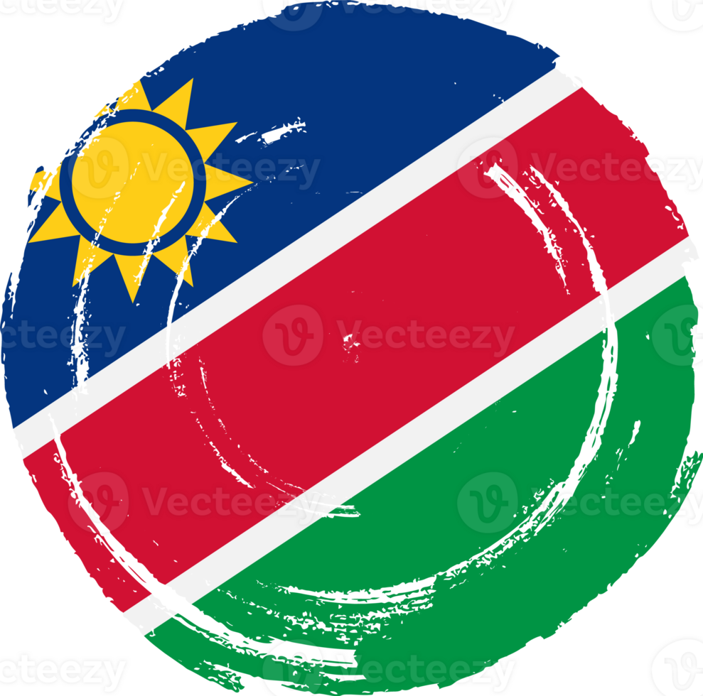 Namibia flag circle grunge style png