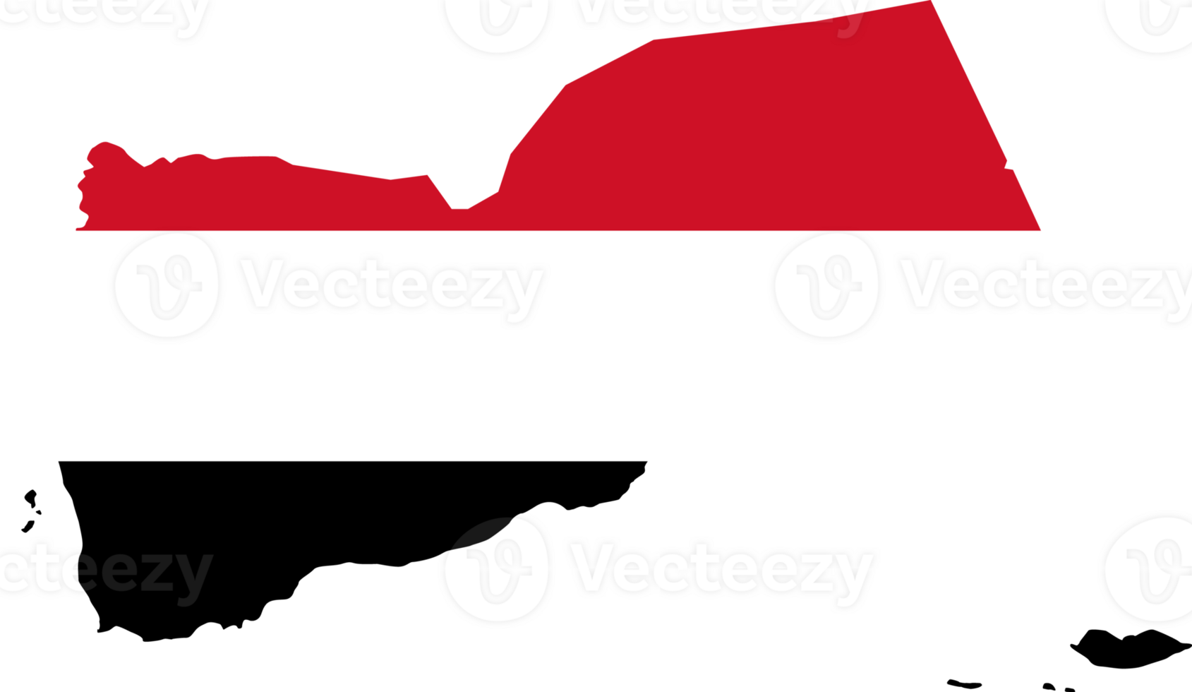 Yemen flag pattern on country map png