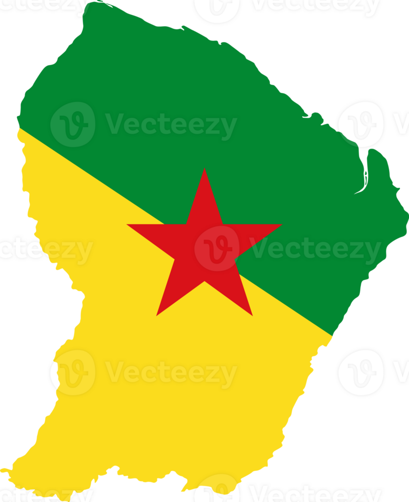 French Guiana flag pattern on country map png