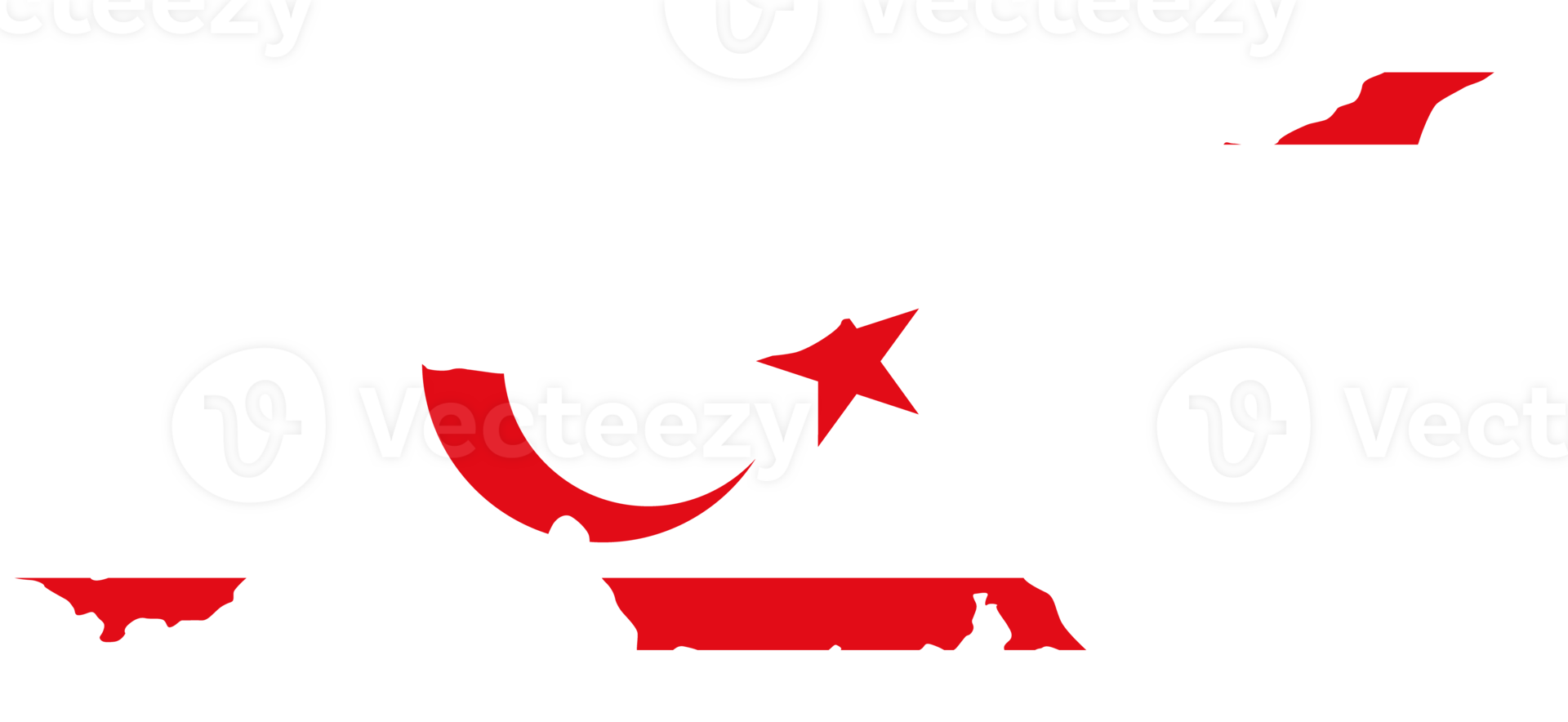 Northern Cyprus flag pattern on country map png