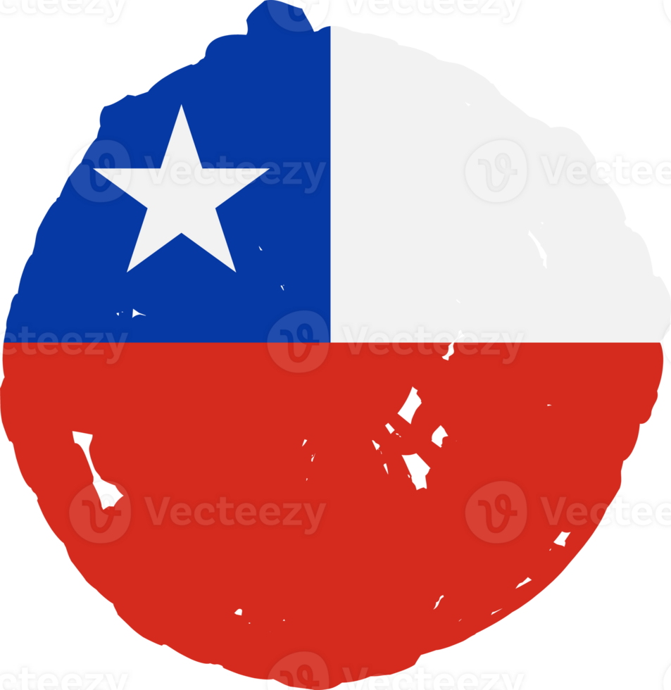 Chile flag circle grunge style png