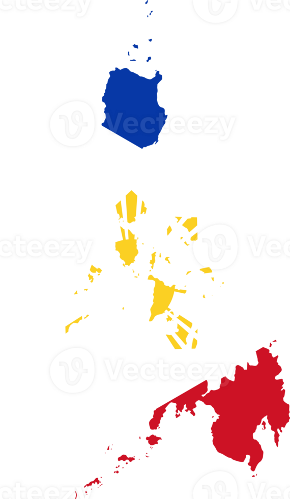 Philippines flag pattern on country map png