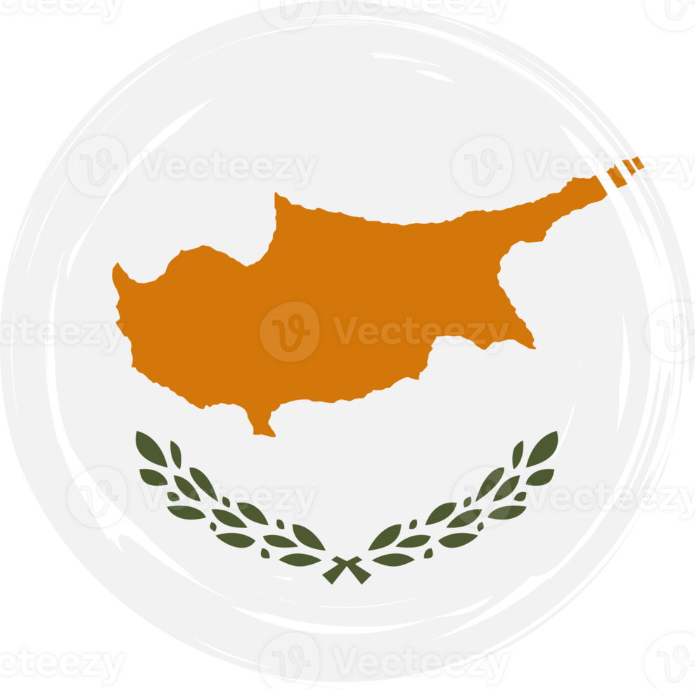 Cyprus flag circle grunge style png