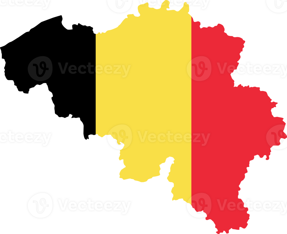 Belgium flag pattern on country map png
