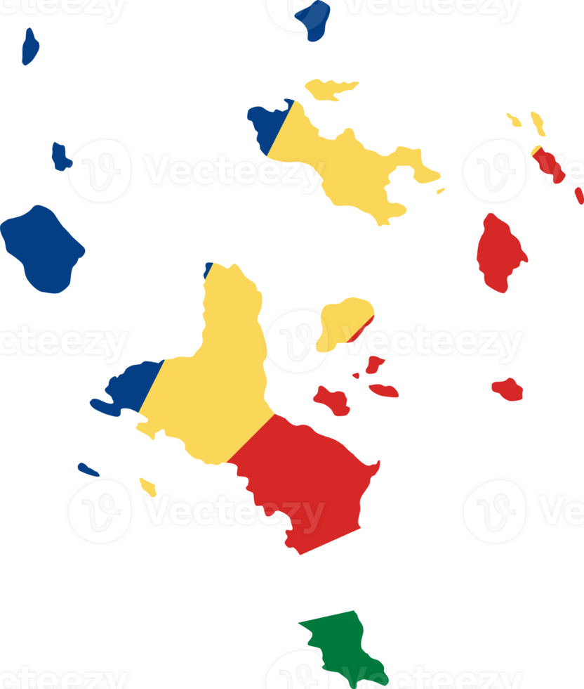 Seychelles flag pattern on country map png