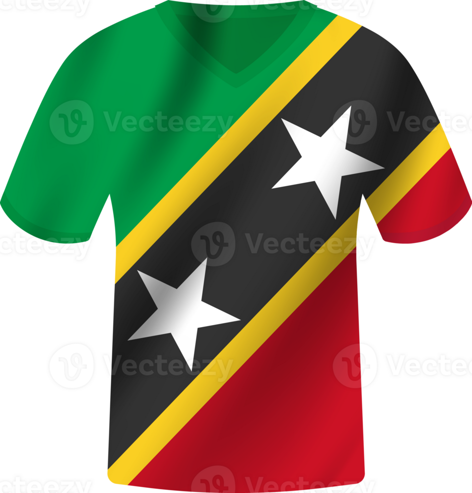 Saint Kitts and Nevis flag waving jersey soccer team png