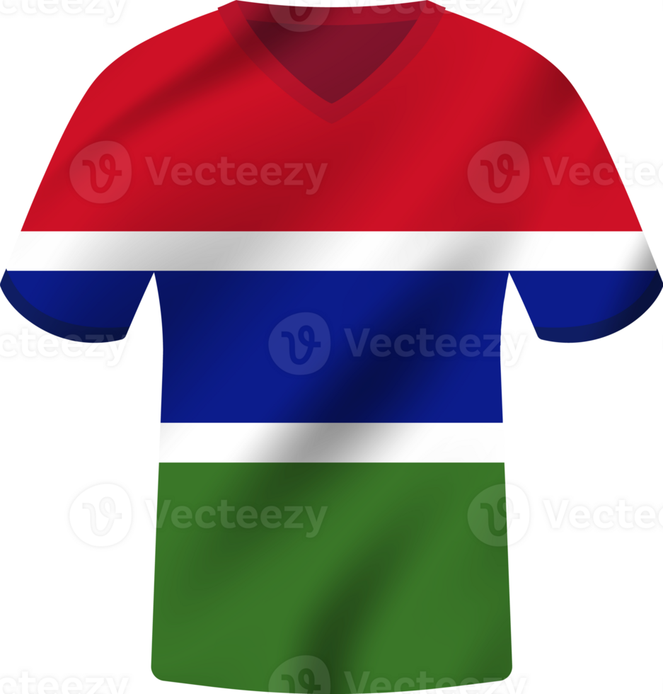 The Gambia flag waving jersey soccer team png