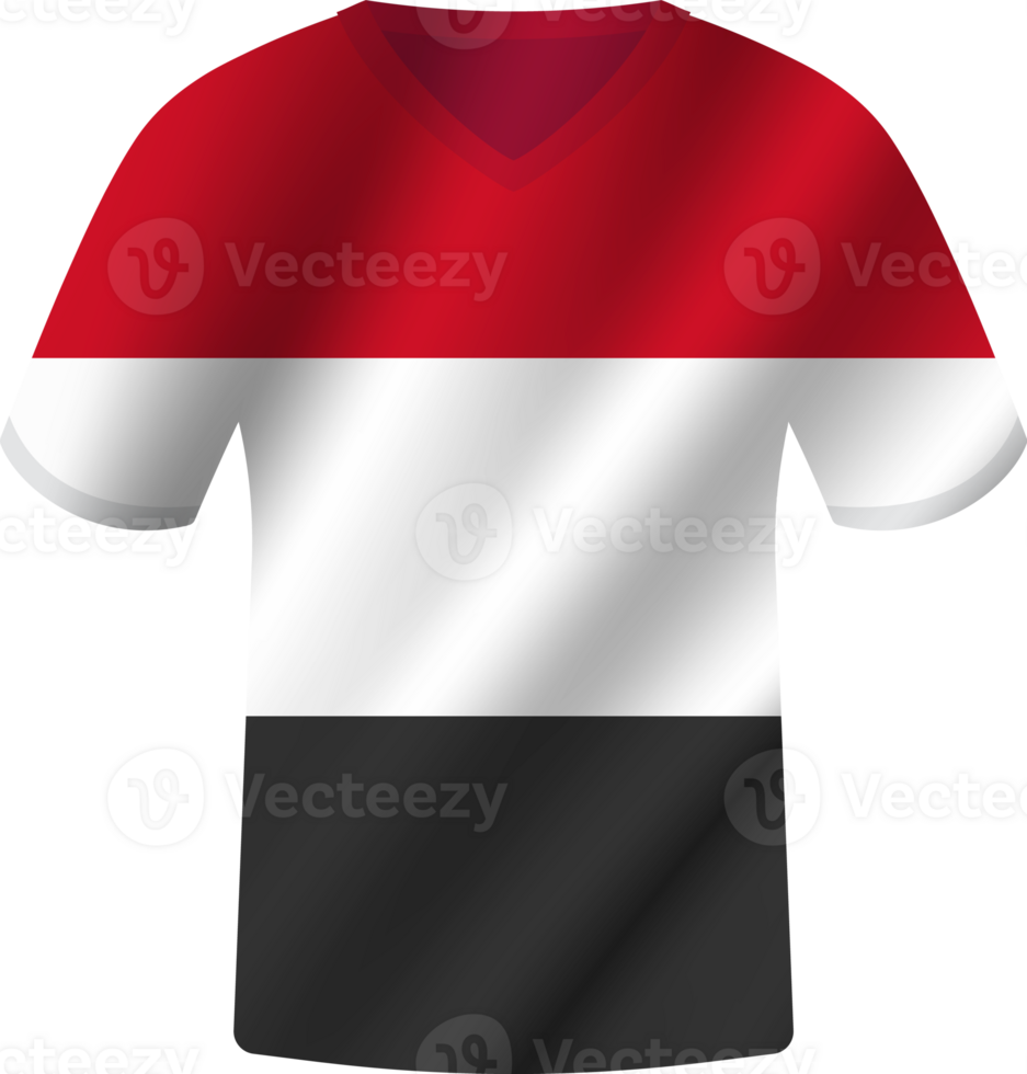 Yemen flag waving jersey soccer team png