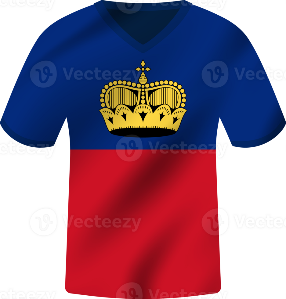 Liechtenstein flag waving jersey soccer team png