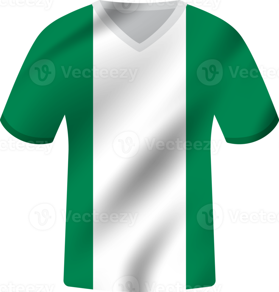 Nigeria flag waving jersey soccer team png