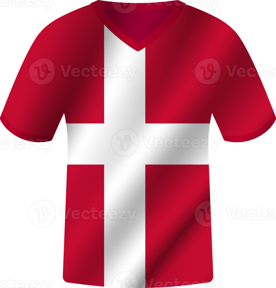 Denmark flag waving jersey soccer team png