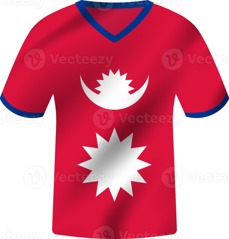 Nepal flag waving jersey soccer team png