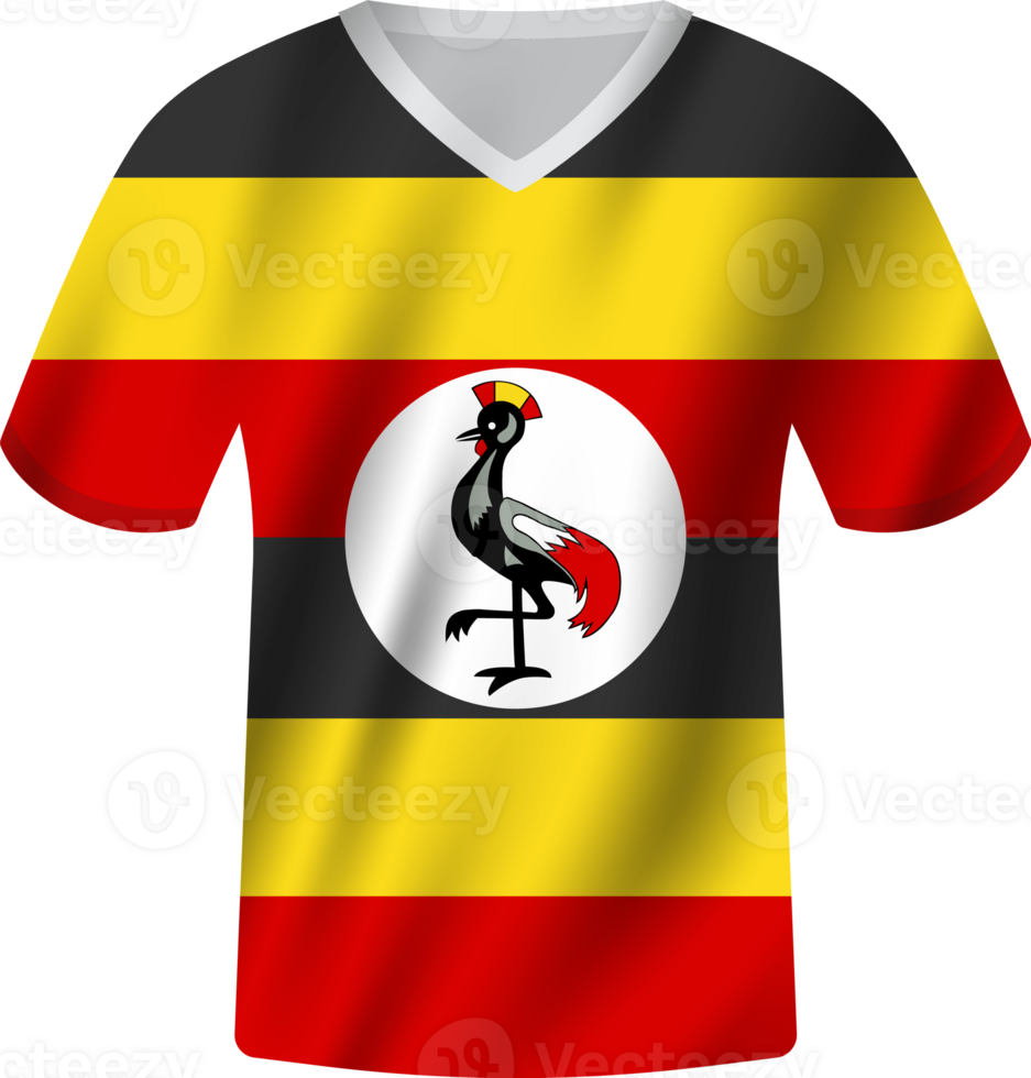 Uganda flag waving jersey soccer team png