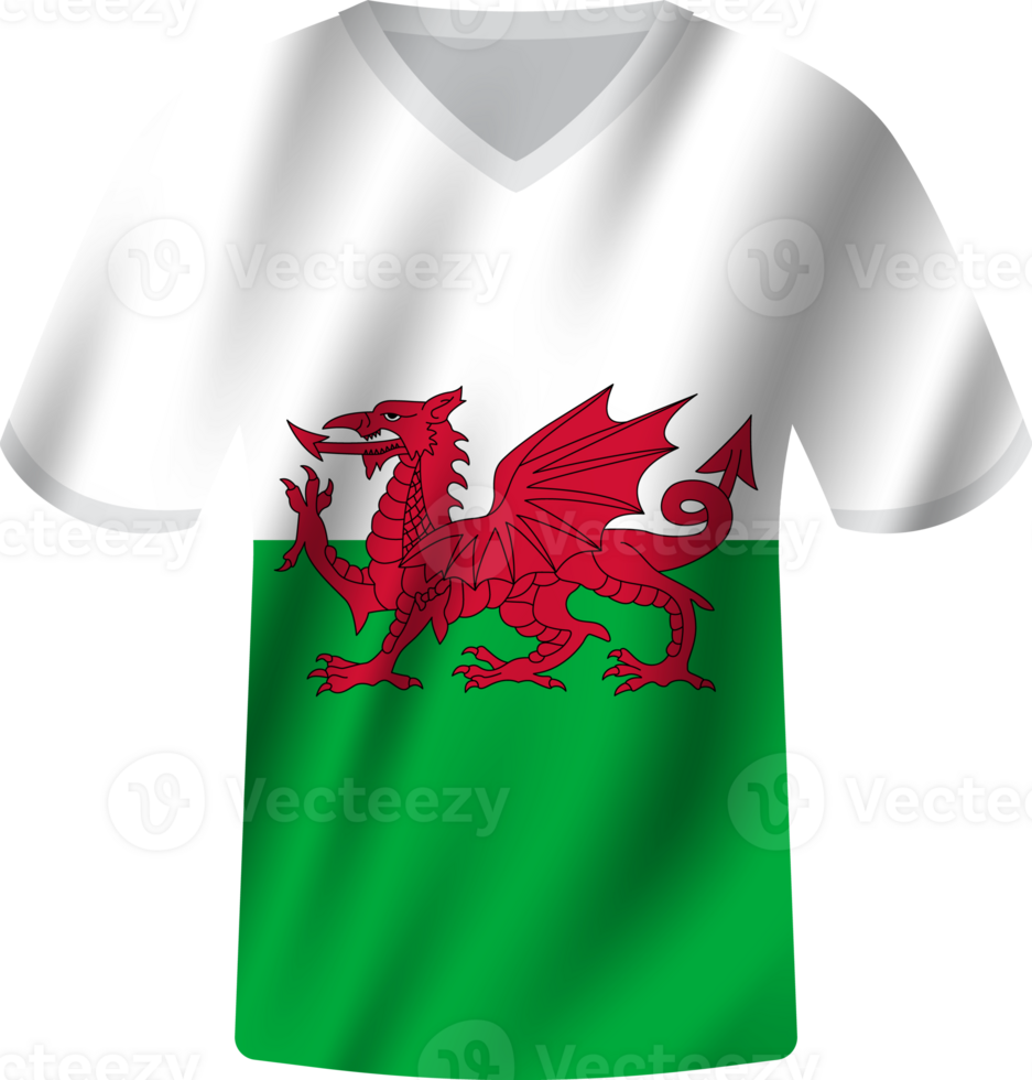 Wales flag waving jersey soccer team png