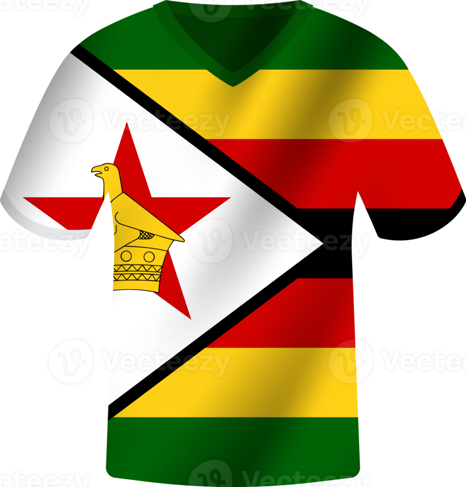 Zimbabwe flag waving jersey soccer team png