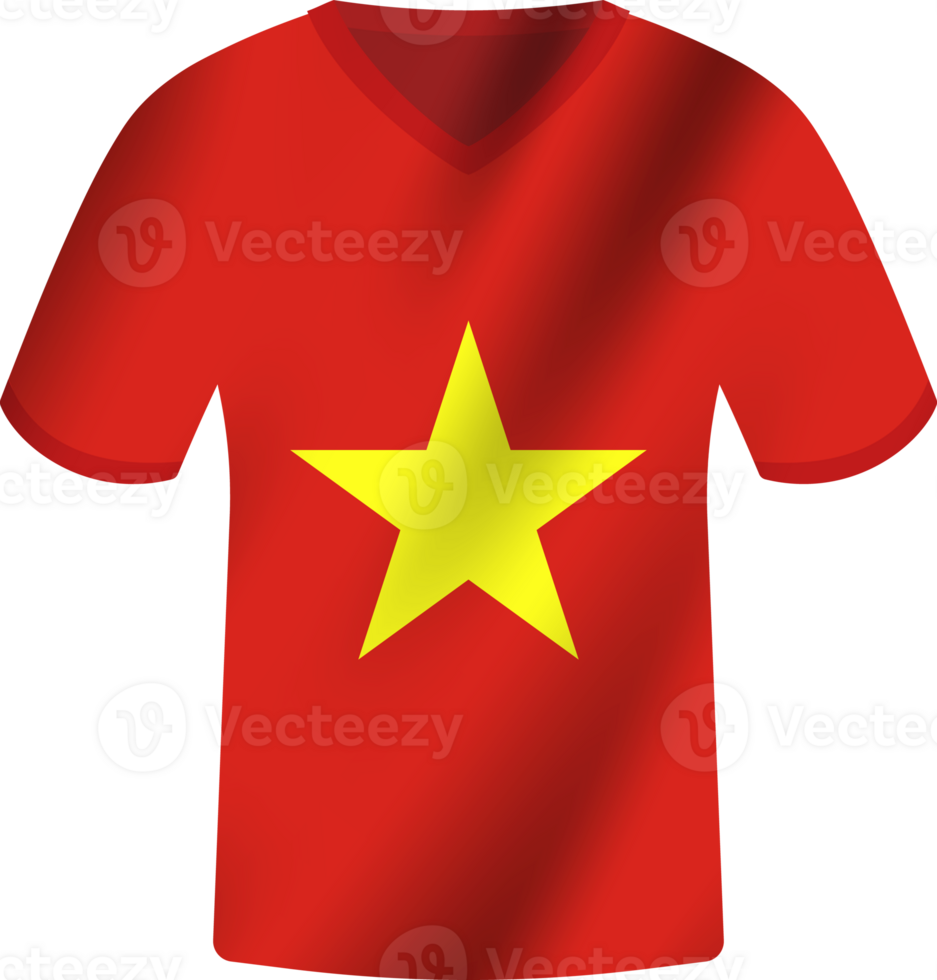 Vietnam flag waving jersey soccer team png