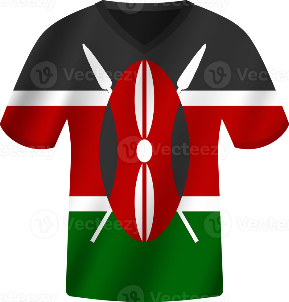 Kenya flag waving jersey soccer team png