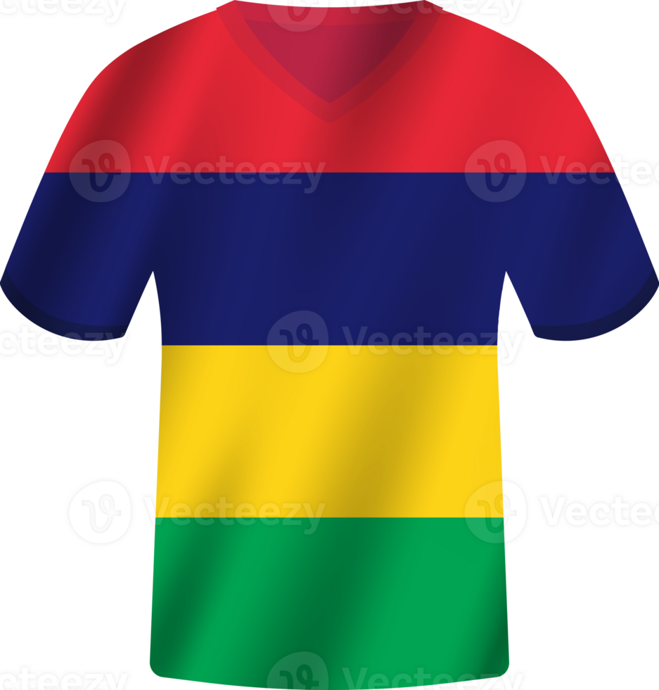 Mauritius flag waving jersey soccer team png