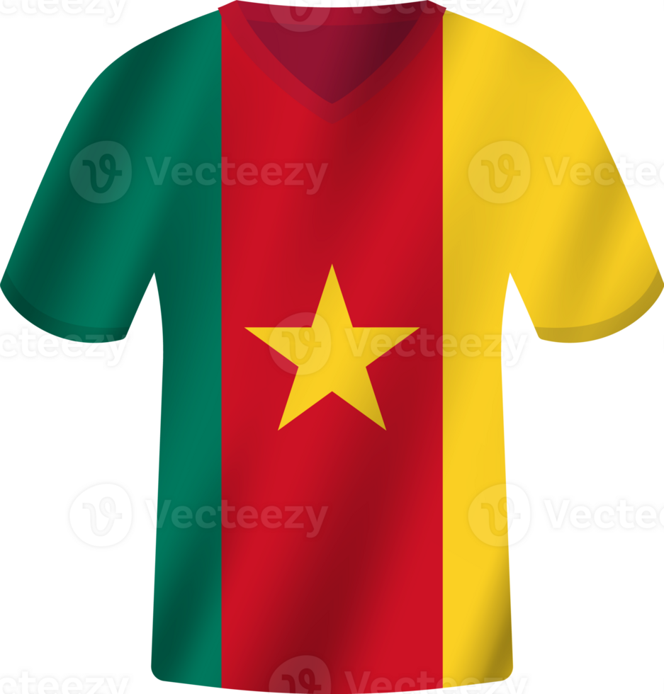 Cameroun drapeau agitant Jersey football équipe png