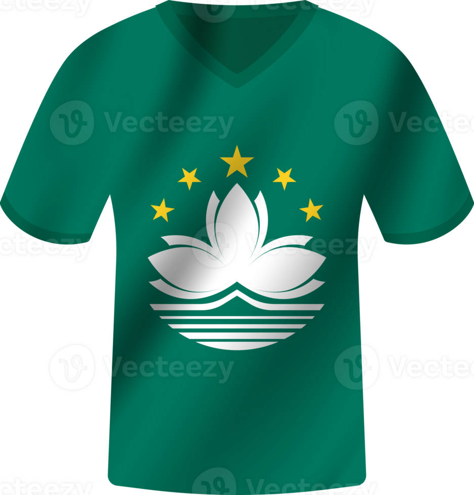 Macau flag waving jersey soccer team png