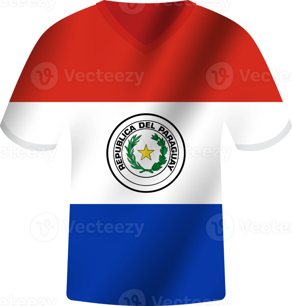 Paraguay flag waving jersey soccer team png
