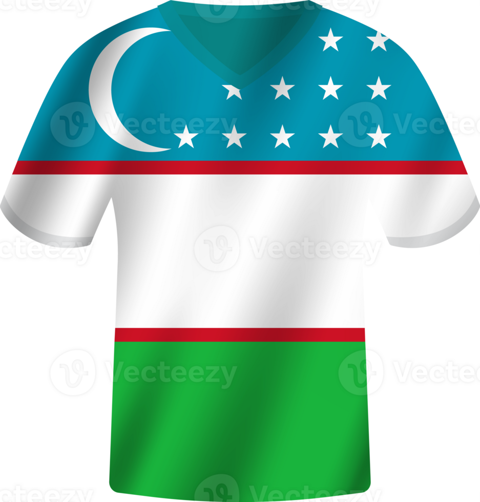 Uzbekistan flag waving jersey soccer team png
