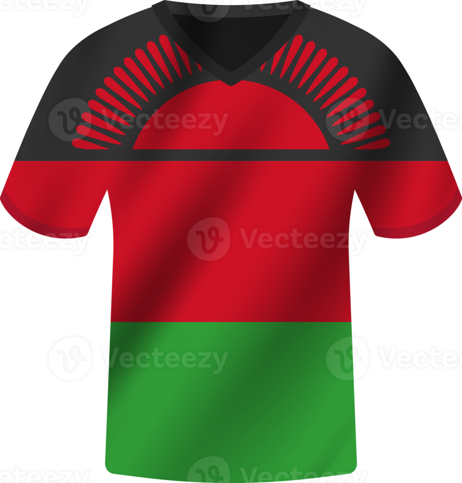Malawi flag waving jersey soccer team png
