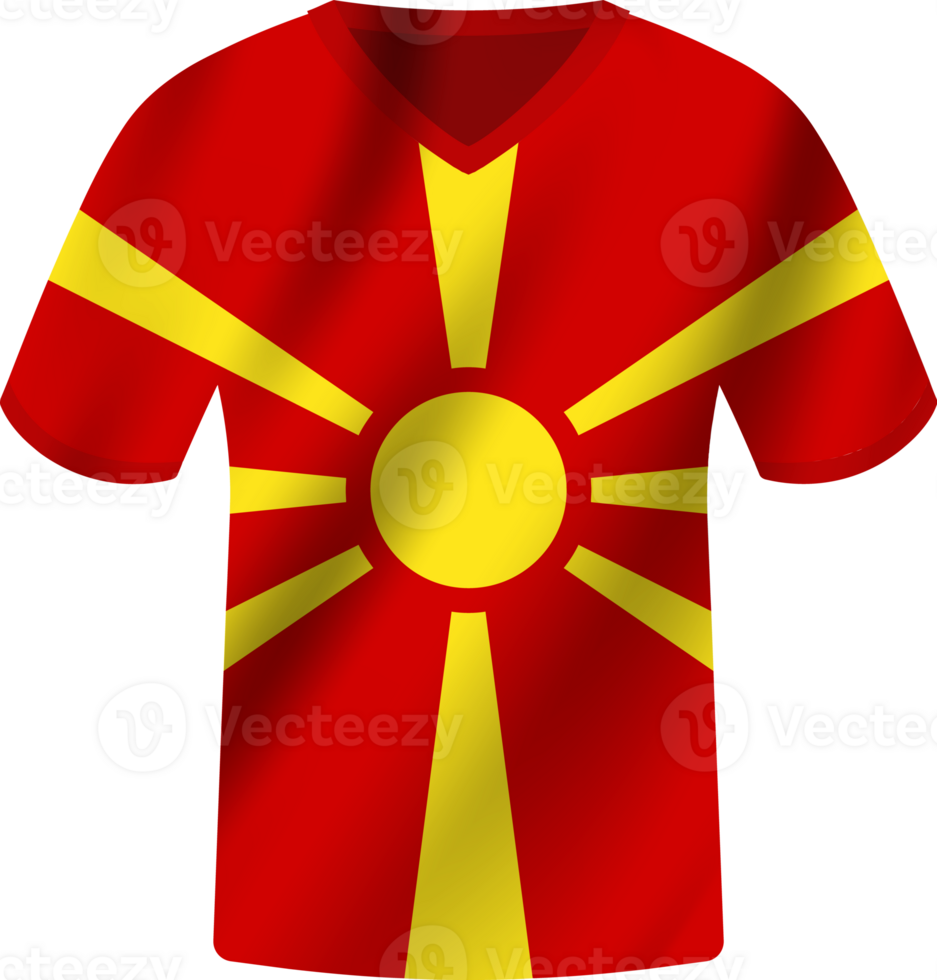 Macedonia flag waving jersey soccer team png