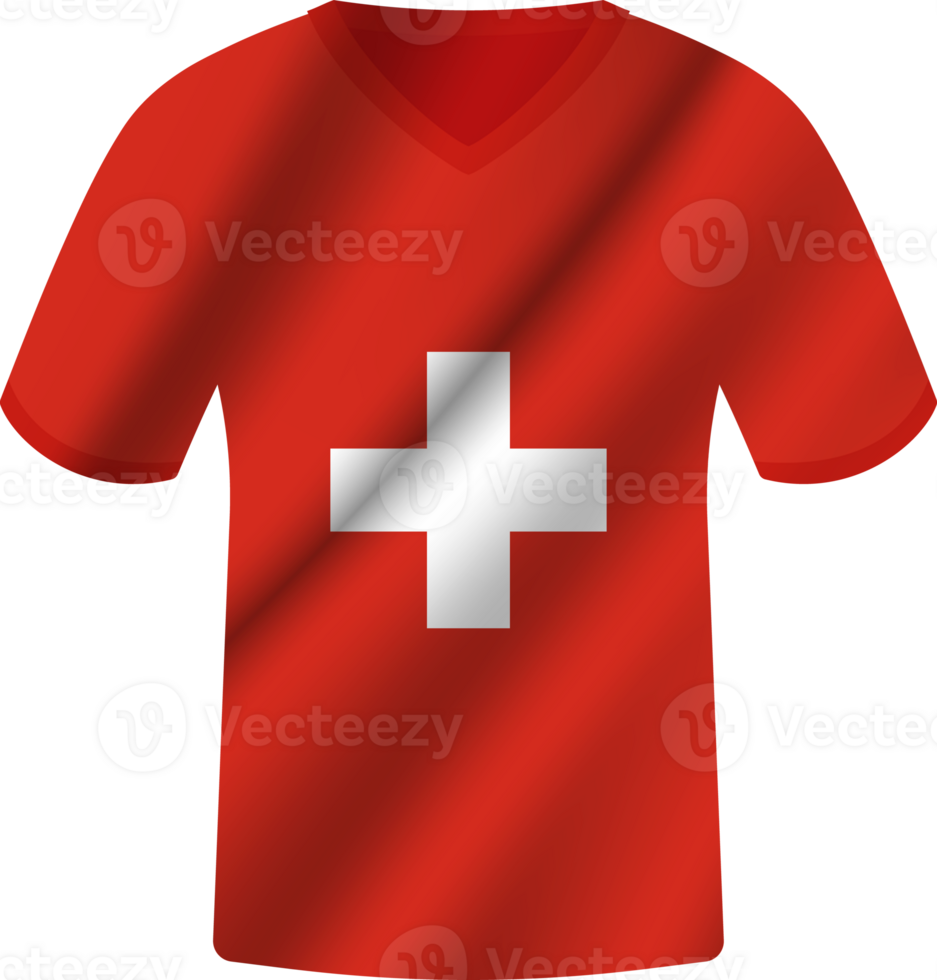 Switzerland flag waving jersey soccer team png