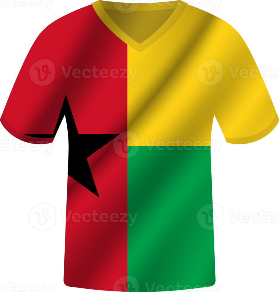Guinea-Bissau flag waving jersey soccer team png
