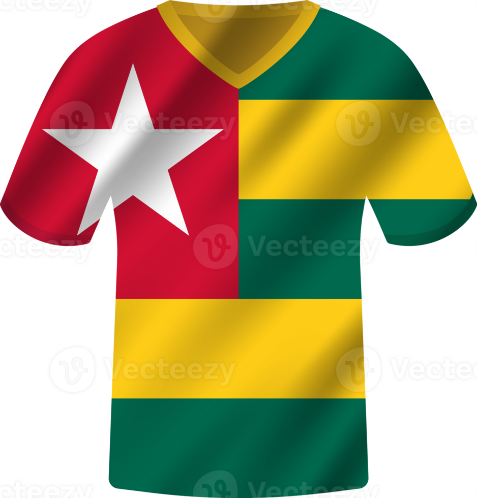 Togo flag waving jersey soccer team png