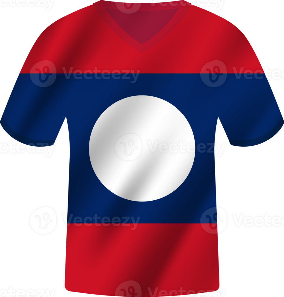 Laos flag waving jersey soccer team png
