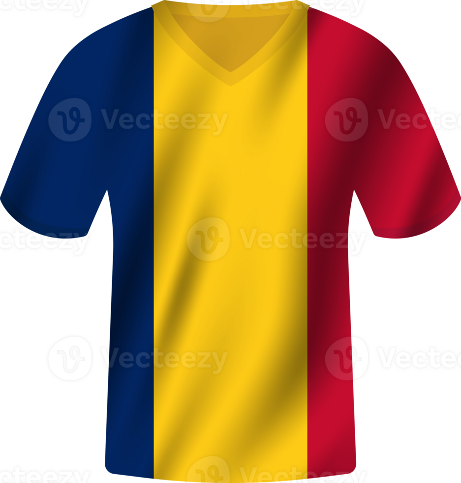 Chad flag waving jersey soccer team png