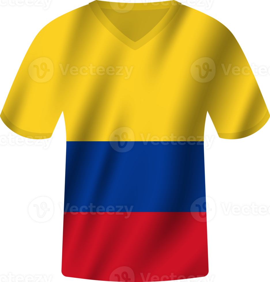 Colombia flag waving jersey soccer team png