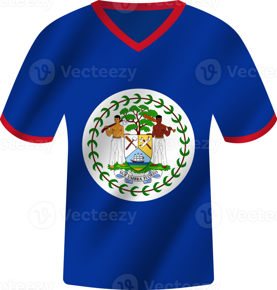 Belize flag waving jersey soccer team png