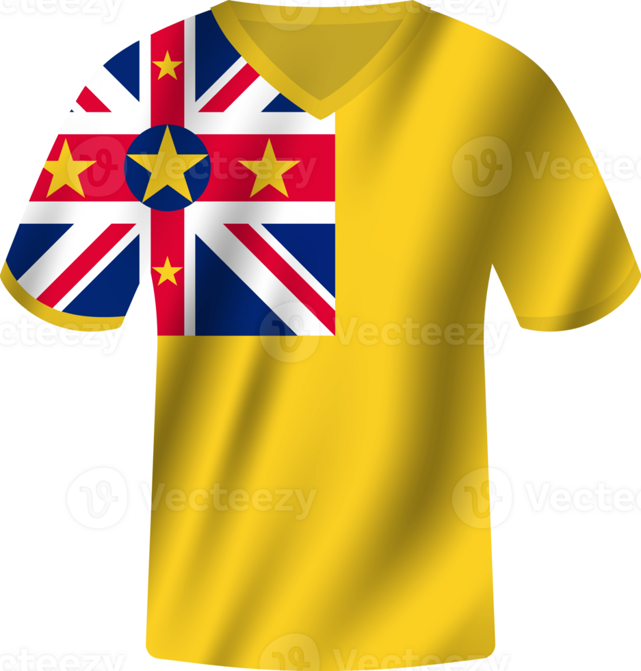 Niue flag waving jersey soccer team png