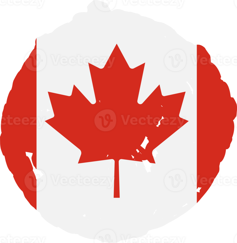 Canada flag circle grunge style png