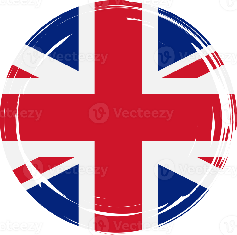 United Kingdom of Great Britain flag circle grunge style png