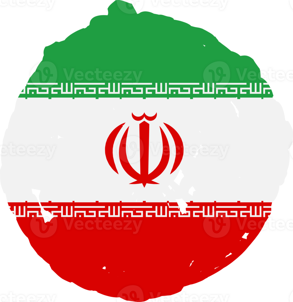 Iran flag circle grunge style png