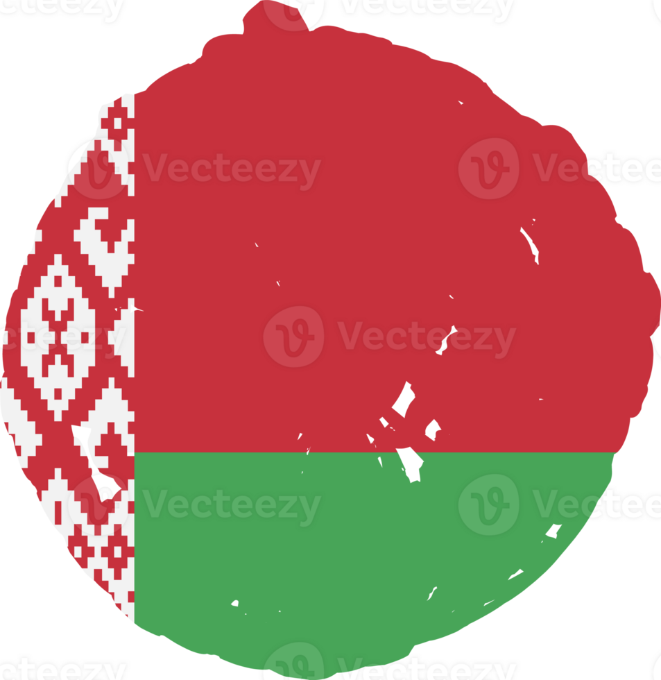 Belarus flag circle grunge style png